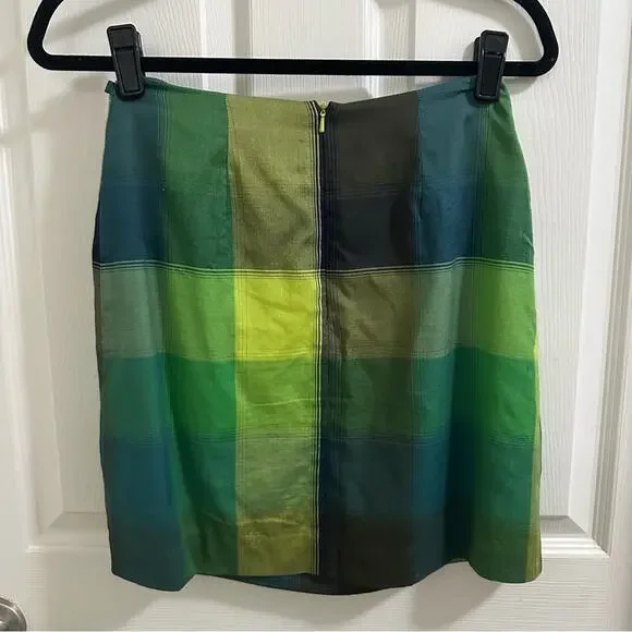 Citi by Yansi Hugel Vintage Plaid Straight Pencil Skirt w/ belt Women’s Sz 4 90s - Picture 6 of 9